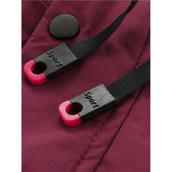 NWT Men's Burgundy Plaid Lined Hooded Jacket | Windbreaker Coat - Picture 6 of 10